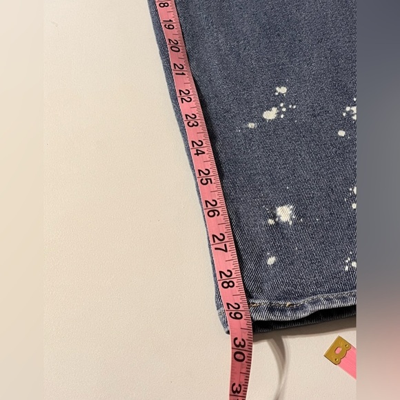 Lane Bryant size 20W pull on splatter straight leg denim jeans - Picture 7 of 7